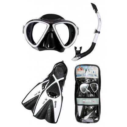 Mares - Aquazone X-One Marea snorkel- en vinsmasker, set met masker, snorkel en vinnen, snorkelen voor volwassenen - uniseks, blauw, M/L Mares - Aquazone X-One Marea snorkel- en vinsmasker, set met masker, snorkel en vinnen, snorkelen voor volwassenen - uniseks, blauw, M/L